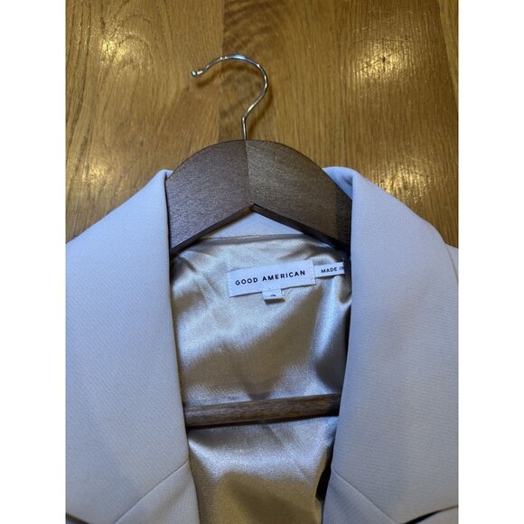 NWT Good American Cropped Blazer Size 2 – Tie Open Back Statement Jacket Modern - Picture 5 of 9